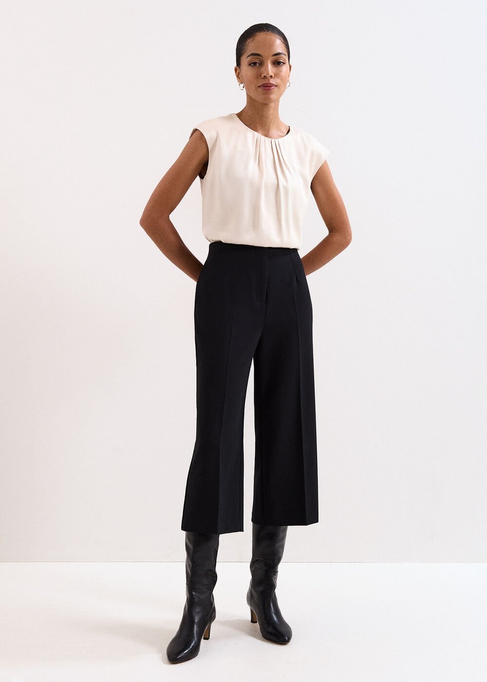 Aubrielle Black Culotte Trousers Black