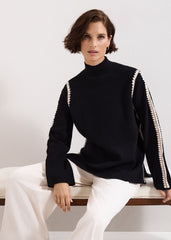 Immy Crochet Jumper Black