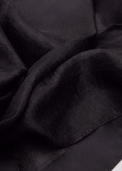 Satin Trim Scarf Black