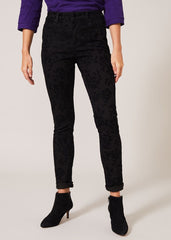 Rose Flock Jean Black
