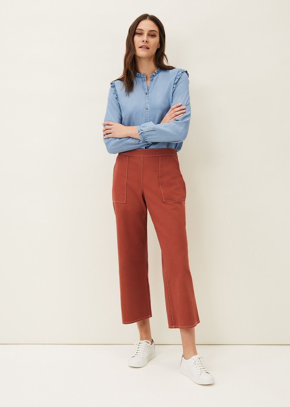Nora Denim Culotte Terracotta