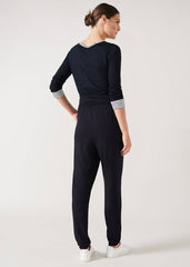 Soft Jersey Tapered Joggers Navy