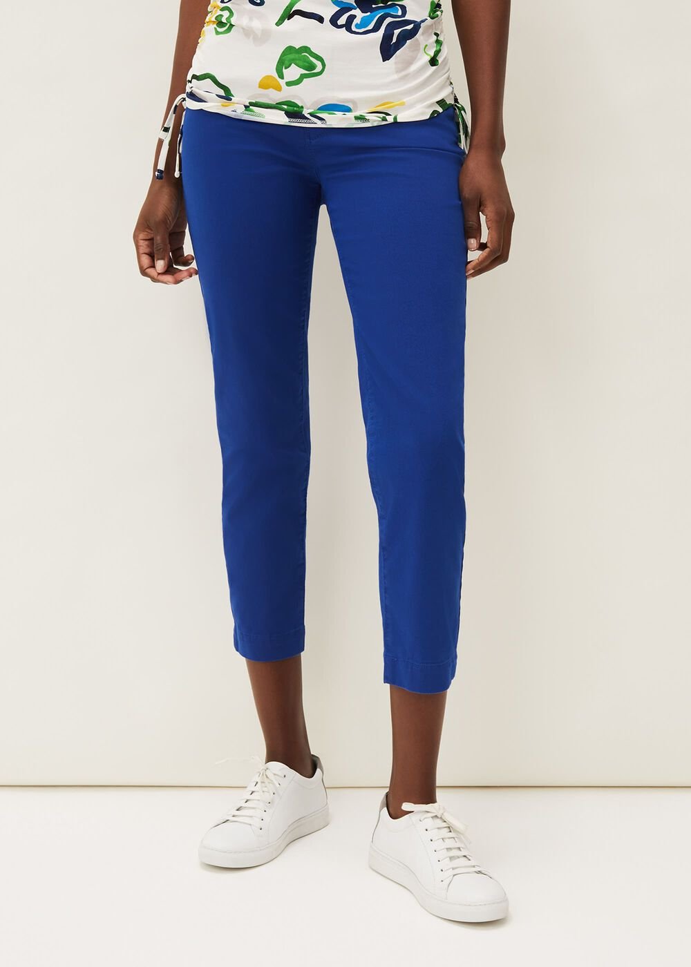 Ramona Cropped Straight Leg Jean Cobalt