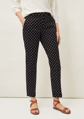 Bea Spot Tapered Trouser Black/White