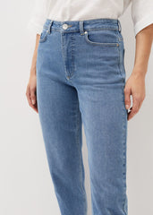 Petra Raw Hem Straight Leg Jean Blue