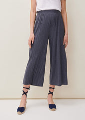 Bradie Plisse Wide Leg Trousers Charcoal