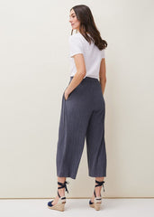 Bradie Plisse Wide Leg Trousers Charcoal