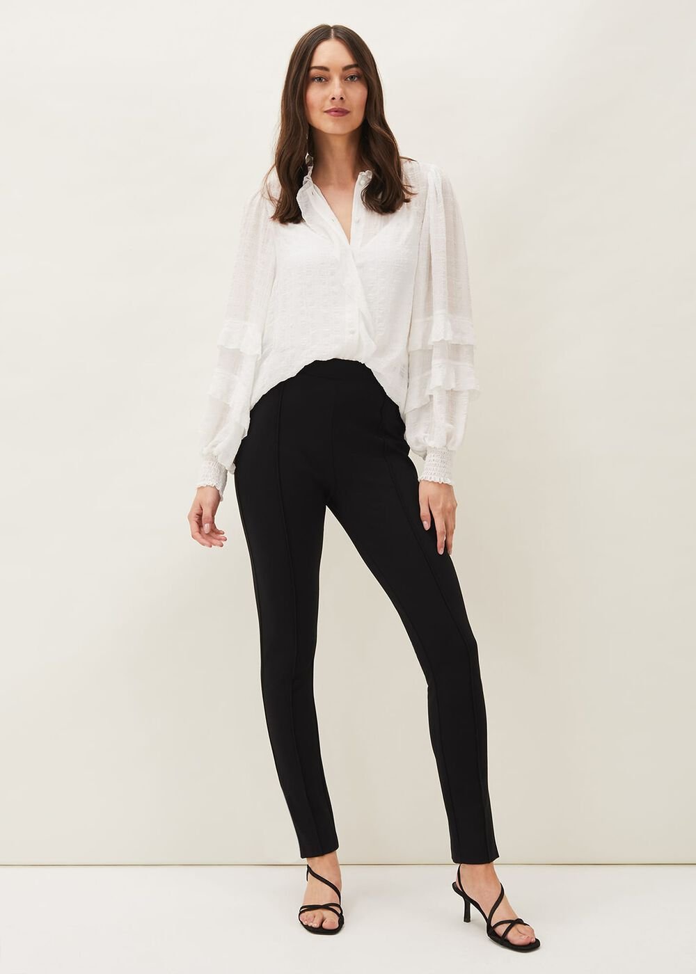 Sabrina Zip Hem Ponte Trousers Black