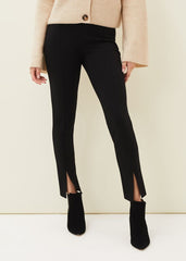 Trixie Split Front Ponte Leggings Black