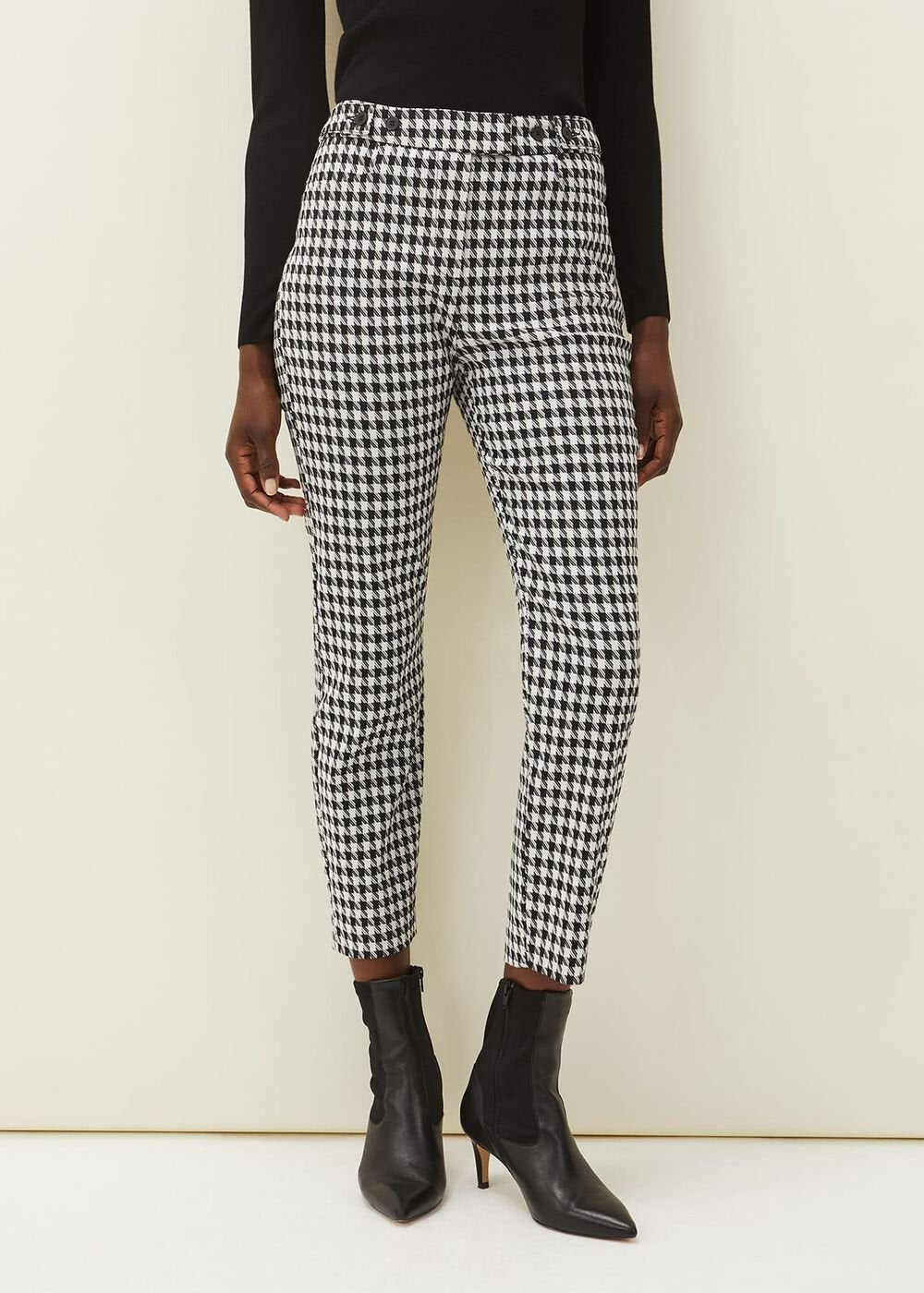 Gigi Dogtooth Trouser Black/Ivory
