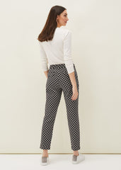 Ryleigh Geometric Print Tapered Trouser Black/Multi