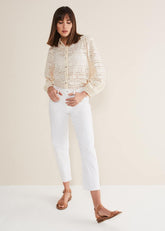 Petra Raw Hem Straight Leg Jean White