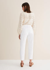 Petra Raw Hem Straight Leg Jean White