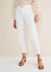 Petra Raw Hem Straight Leg Jean White