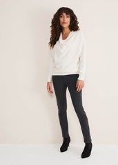 Hailee Topstitch Skinny Jeans Charcoal