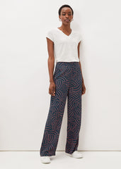 Grace Geo Printed Trouser Navy/Multi