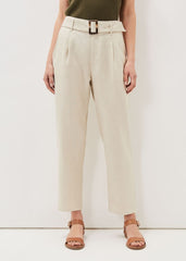 Hazel Linen Tapered Trousers Stone