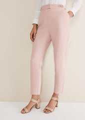 Ulrica Straight Leg Trousers Pale Pink