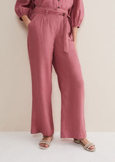 Raven Linen Trouser Rose