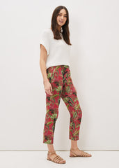 Desta Tropical Print Trouser Hot Pink