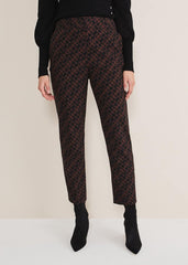 Mackenzie Geo Jacquard Tapered Trouser Black/Chocolate