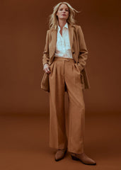 Dola Wide Leg Boucle Trouser Camel