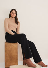 Ara Side Split Bootcut Ponte Trouser Black