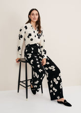 Rae Floral Wide Leg Trouser Black