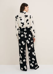 Rae Floral Wide Leg Trouser Black