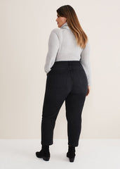 Karlie Button Through Corduroy Jeans Black