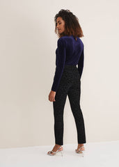 Jaimie Flocked Jeans Black