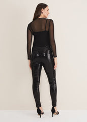 Ausha Black Sequin Leggings Black