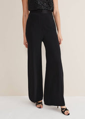 Elandra Wide Leg Tux Trousers Black