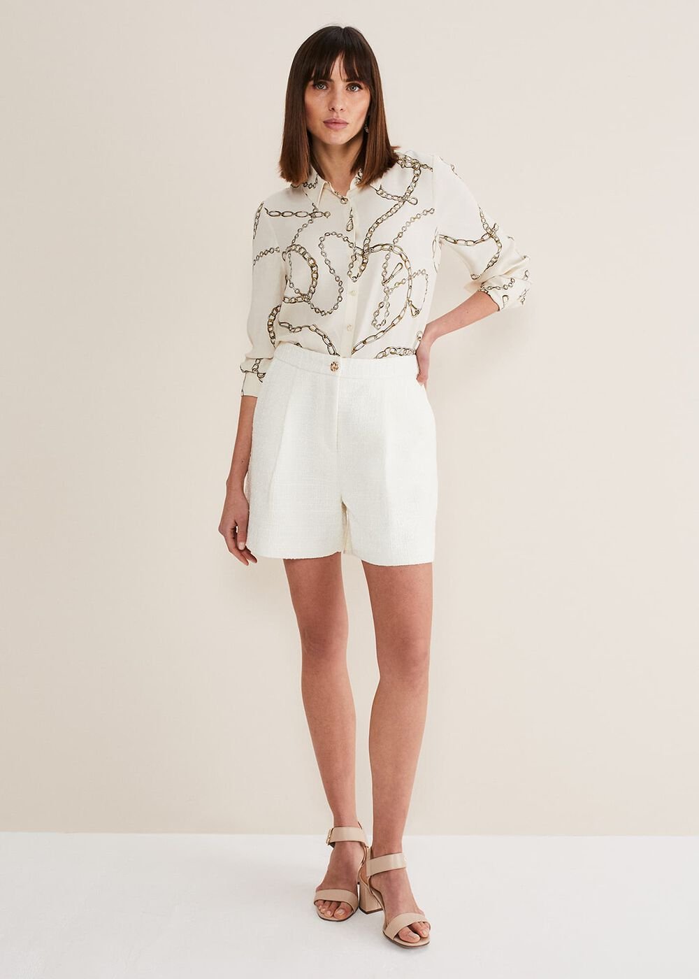 Auden Cream Suit Shorts Cream