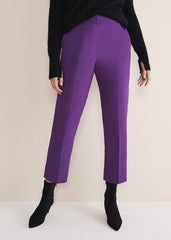 Julianna Cropped Straight Leg Trousers Purple