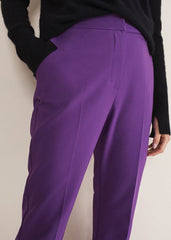 Julianna Cropped Straight Leg Trousers Purple