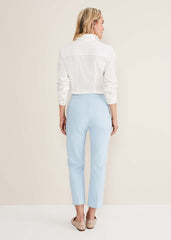 Julianna Cropped Straight Leg Trousers Cornflower Blue
