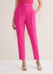 Adria Belted Cigarette Trousers Hot Pink