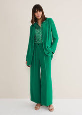 Opal Wide Leg Trousers Green