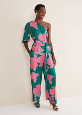Madison Abstract Trousers Co-Ord Green/Pink
