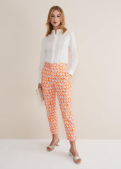 Elysia Geo Cigarette Trousers Pink/Orange