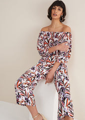 Lois Leaf Print Culottes Multi-Coloured