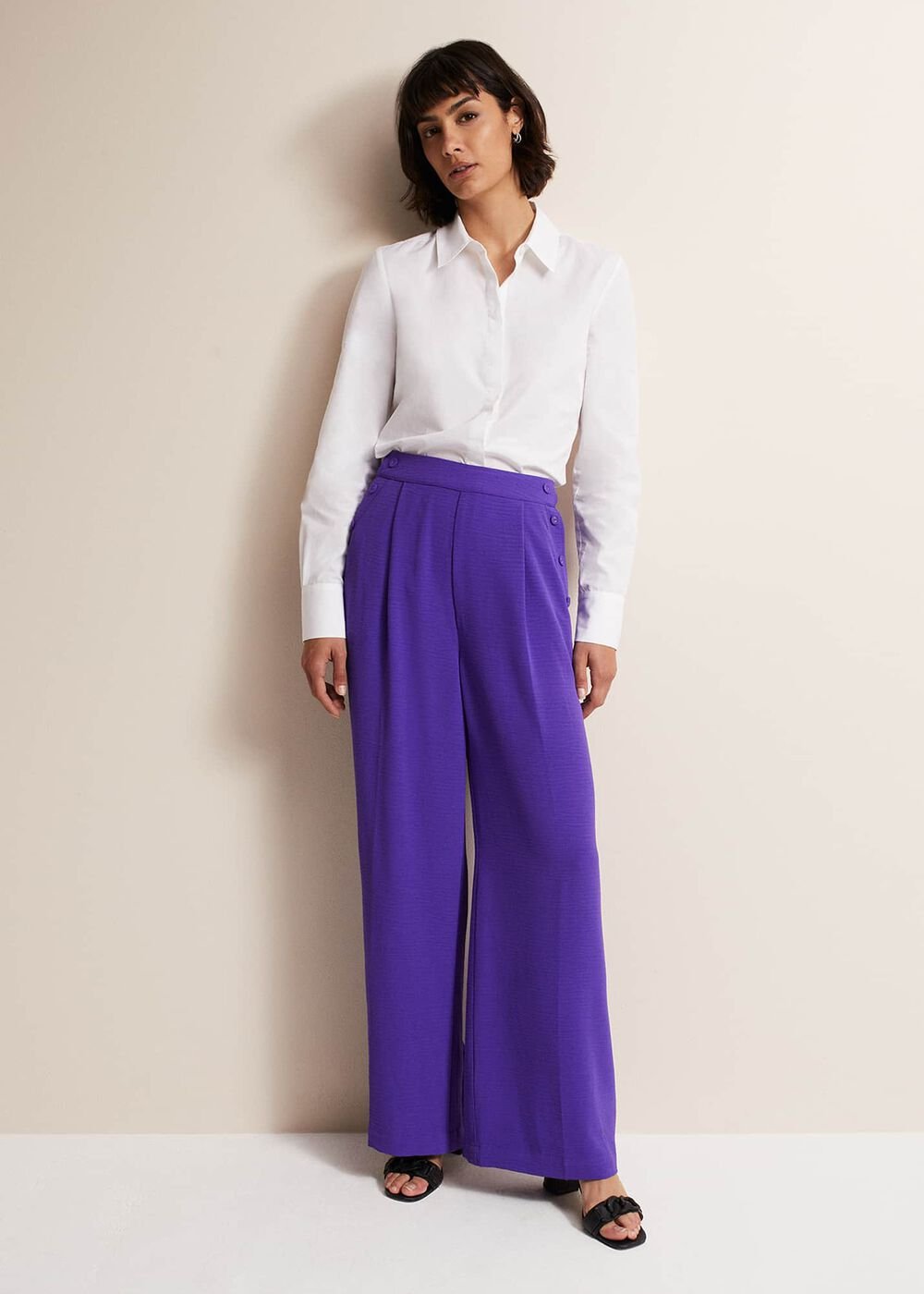 Azylnn Purple Wide Leg Trousers Purple
