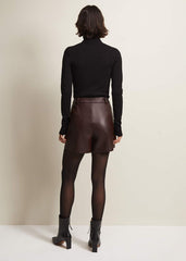 Hadley Faux Leather Shorts Burgundy
