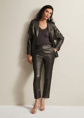 Ulrica Shimmer Straight Leg Trousers Metallic