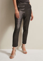 Ulrica Shimmer Straight Leg Trousers Metallic