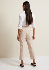 Everlee Crop Straight Leg Smart Trouser Stone