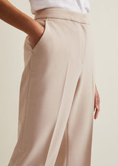 Everlee Crop Straight Leg Smart Trouser Stone