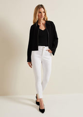 Joelle White Button Detail Skinny Jeans White