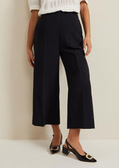 Petite Aubrielle Clean Crepe Culottes Navy